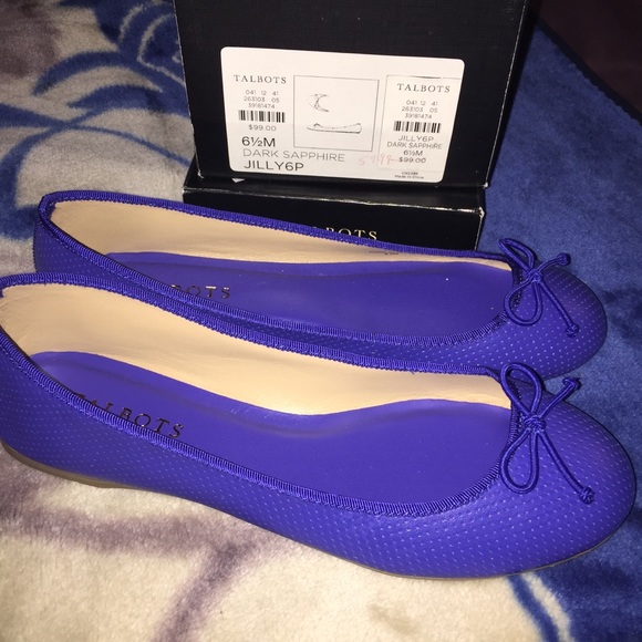 Talbots Shoes - Talbots dark sapphire royal blue flats shoes NEW